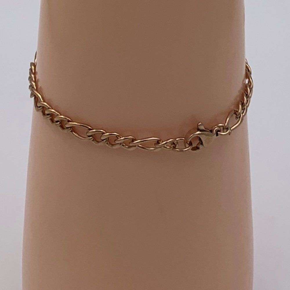 Chain bracelet NWOT, rose gold over stainless 6.5 inch L, 1/4 in. W.